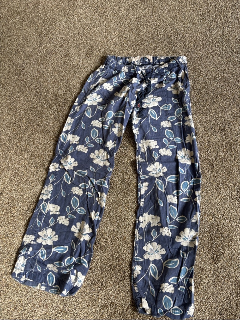 Hollister Navy Blue Floral Pajama Pants